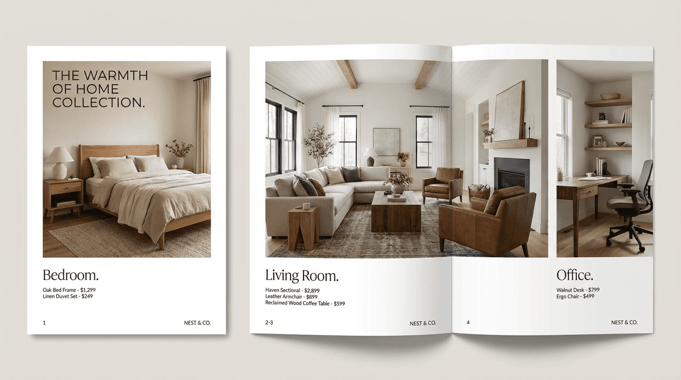 Professional furniture catalog photography